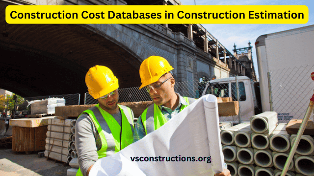 Construction team reviewing cost estimates using a digital database