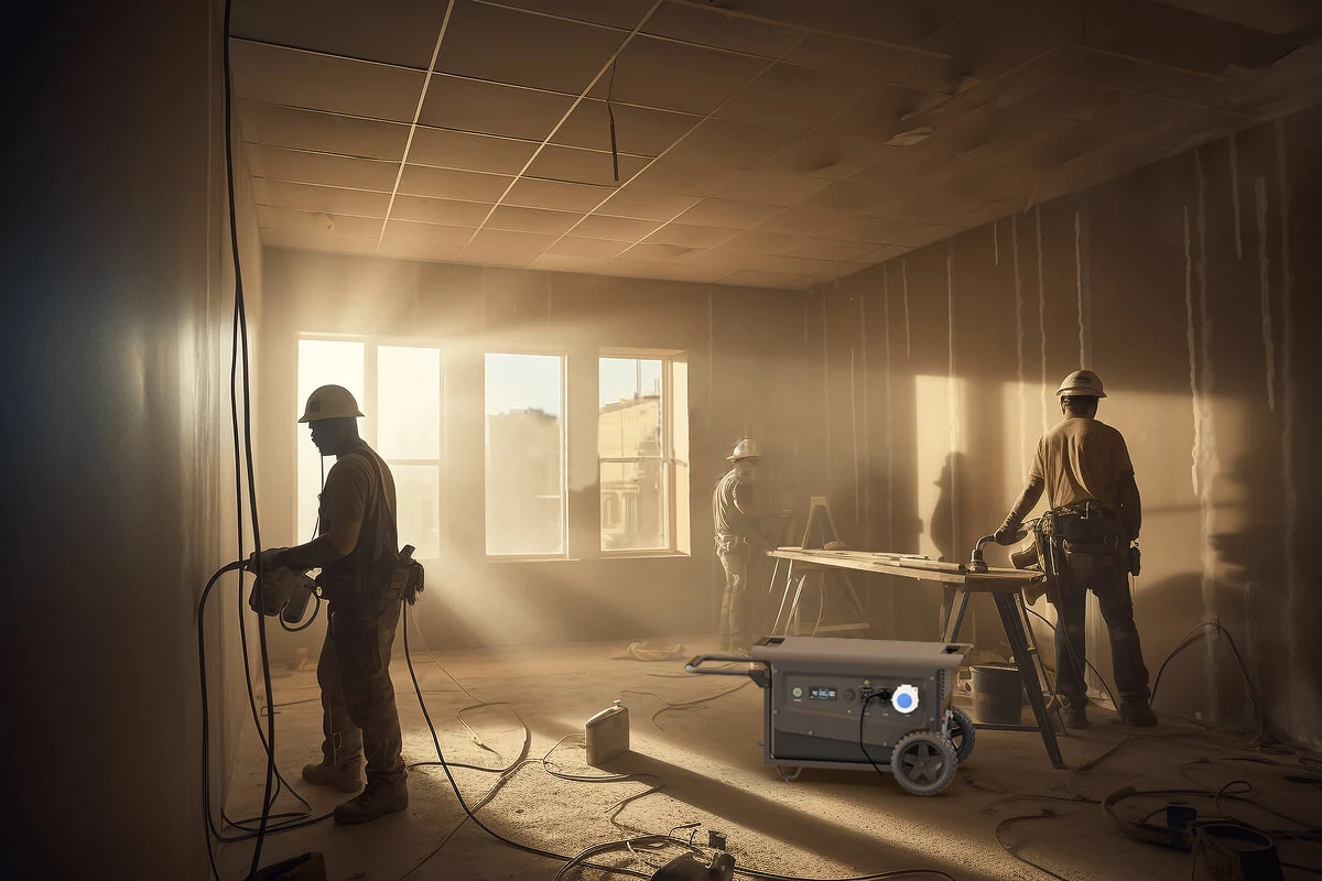 Waterproof industrial portable power station for home repair projects